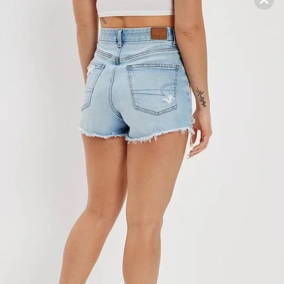 American Eagle Strigid Denim Curvy Highest Waist 90’s Boyfriend Short - Picture 2 of 8